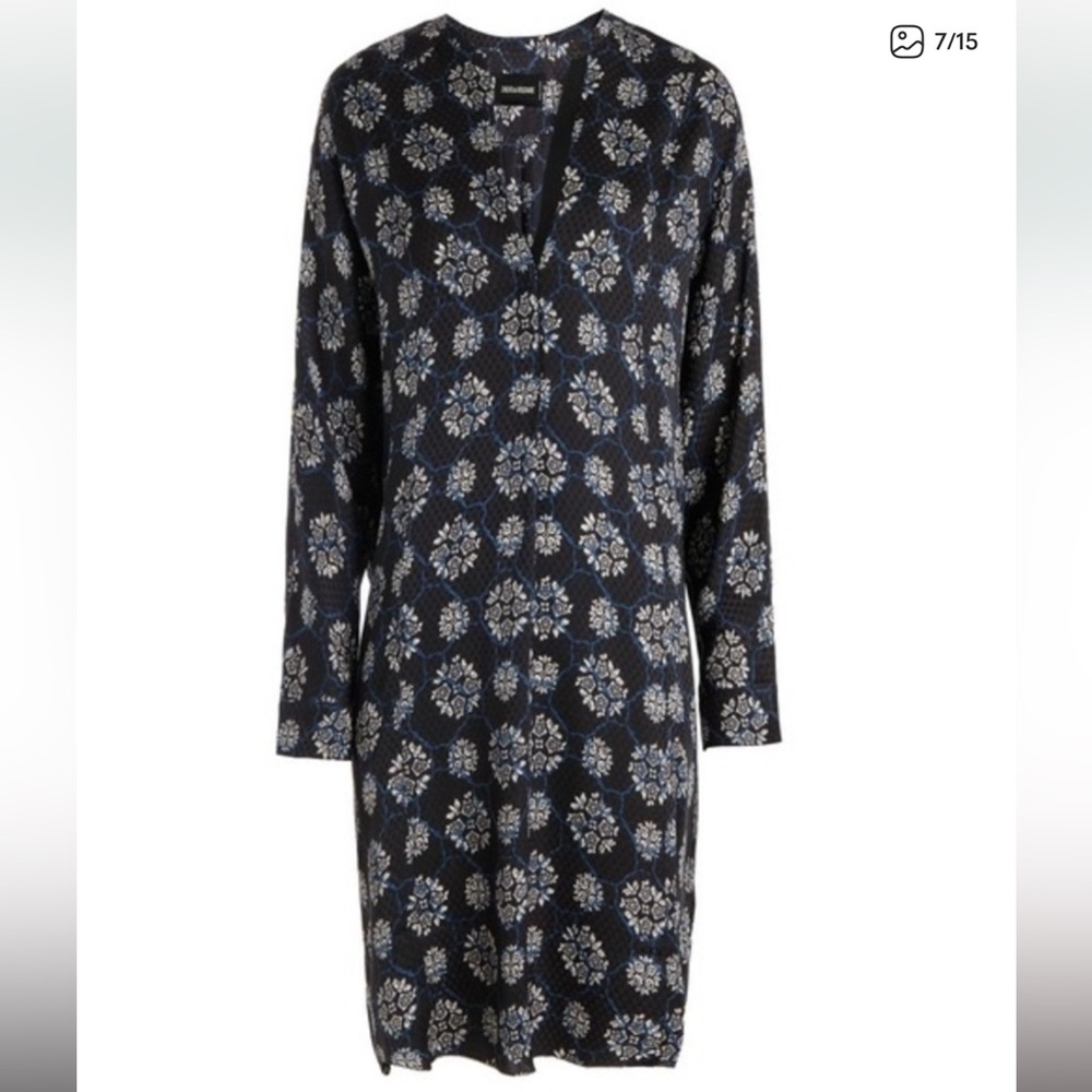 Zadig & Voltaire Rine Print Silk Mini Dress Size S